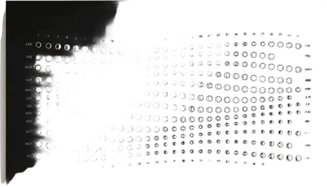 Calendario Lunar 2026 — Marea lunar (horizontal) — A4 (21x29,7cm) — Sin colgador magnético — Oscuro